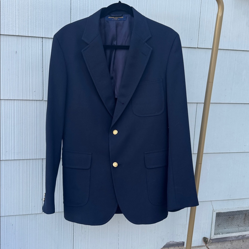 Brooks Brothers Dark Blue Blazer with Gold Buttons